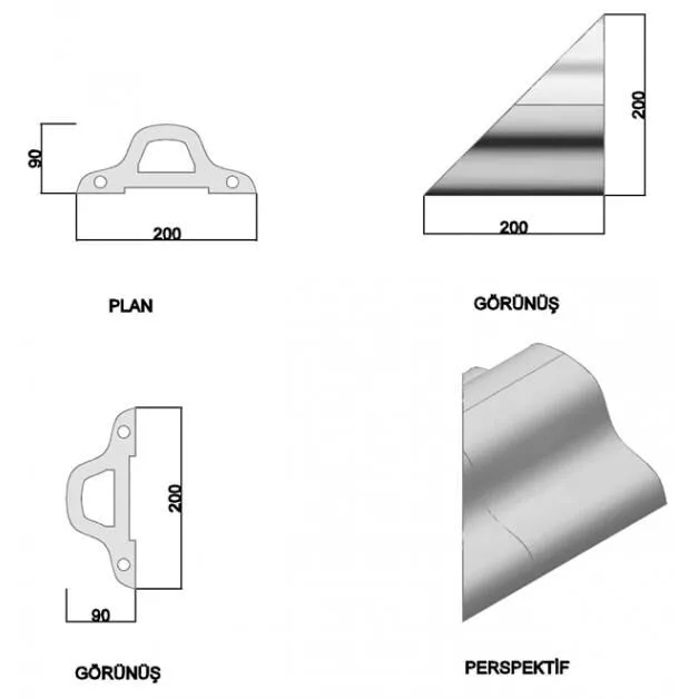 Oval Harpuşta Tuğlası 20 cm (Köşe) (HP-4-DK)